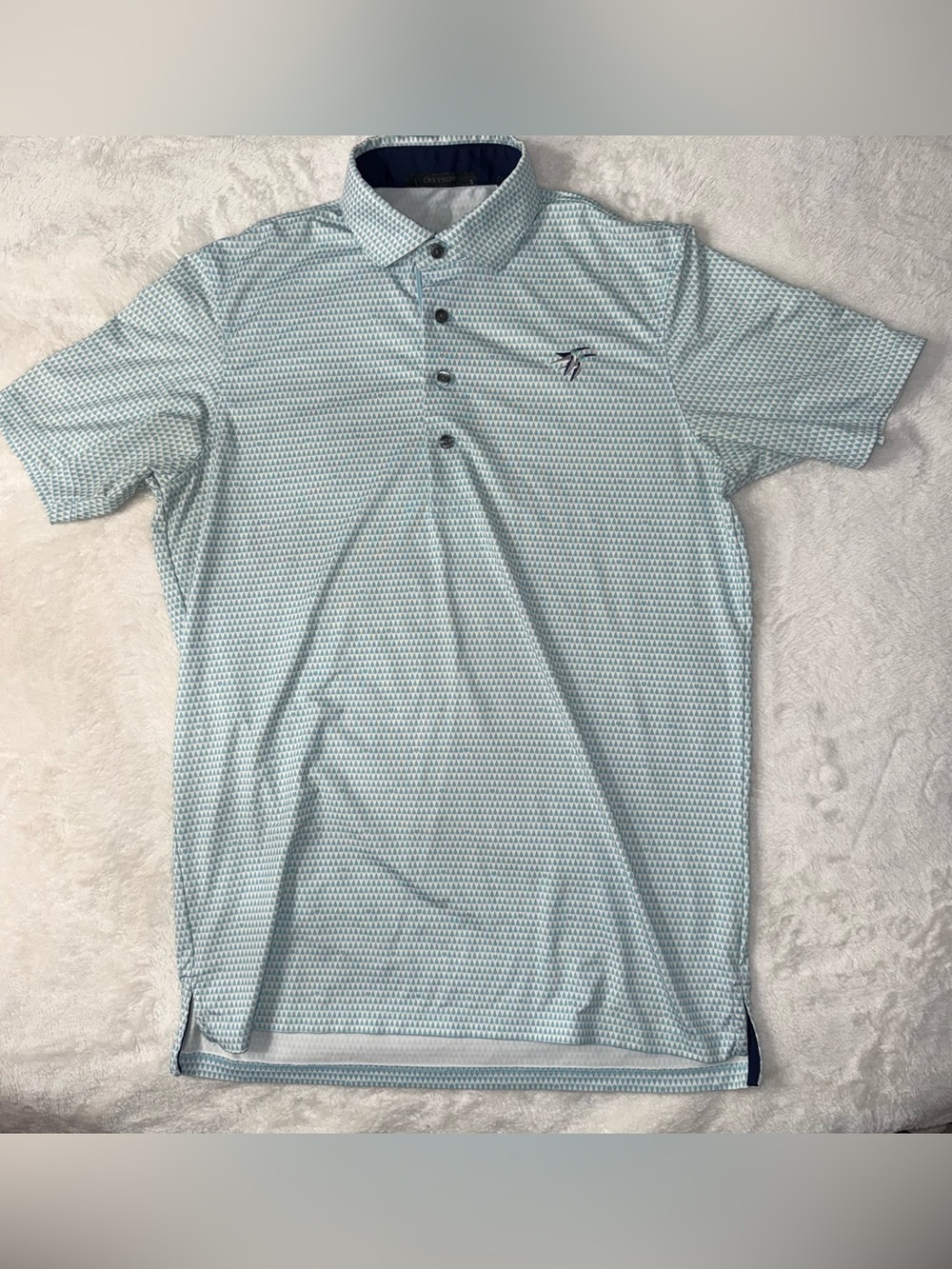 Greyson Light Blue Micro-Pattern Polo
